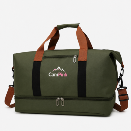 CamPink Olive Green Travel Duffel Bag