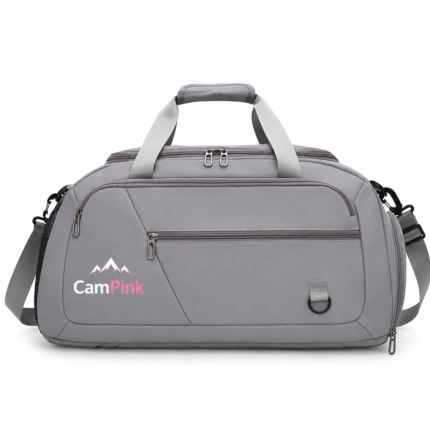 CamPink Light Gray Sport Travel Duffel Bag