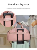 CamPink Light Gray Sport Travel Duffel Bag - Image 2